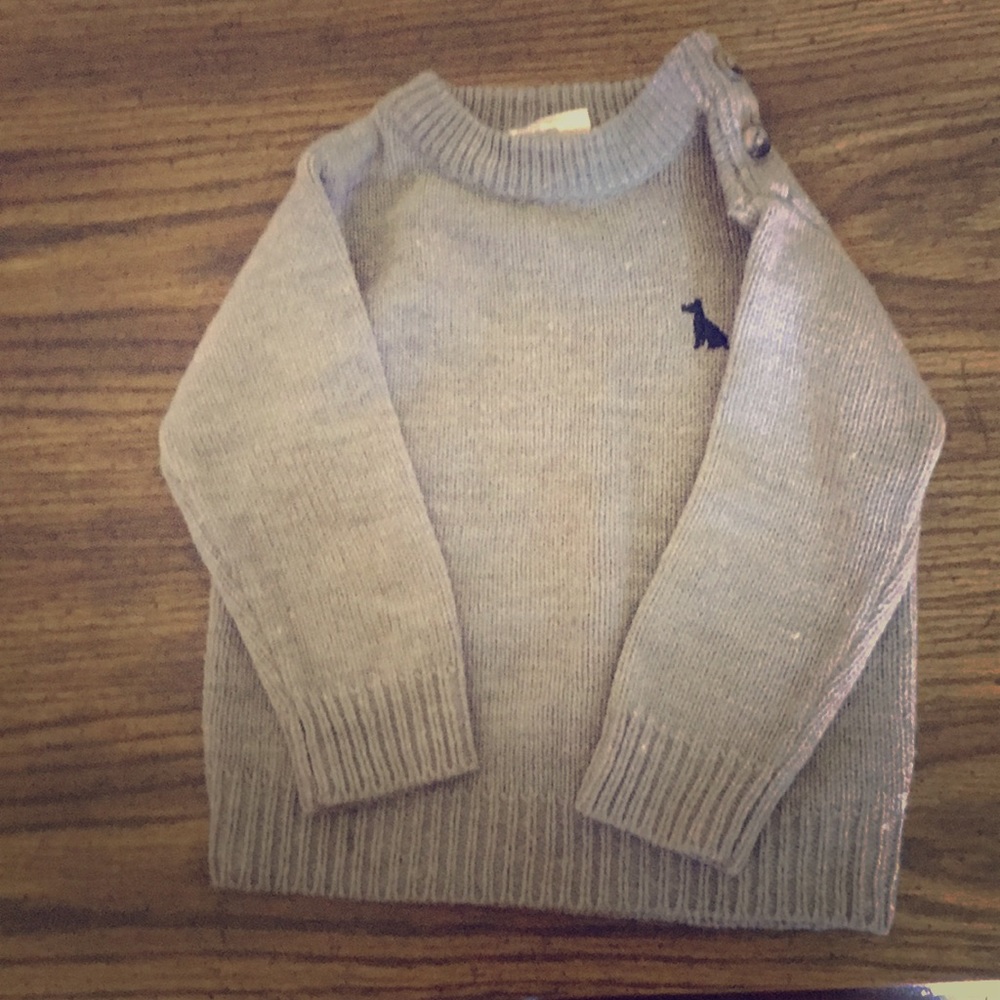 12 Month Sweater With Shoulder Button Accent